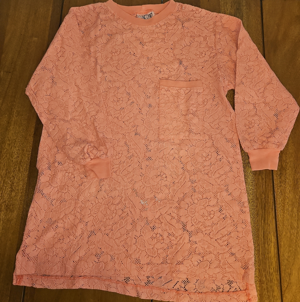 Swingsport Maui Women’s Coral Lace Overlay Long-Sleeve Pullover Blouse